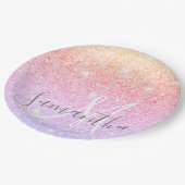 Assiettes En Carton Parties scintillant colorée moderne étincelle Nom  (Angle)