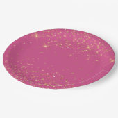 Assiettes En Carton Parties scintillant Confetti en or rose (Angle)