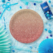 Assiettes En Carton Parties scintillant Coral Rose et Gold Faux (Fête)