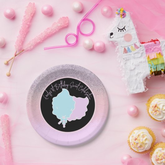 Assiettes En Carton Parties scintillant Coton Bonbons Anniversaire Fêt (Fête)