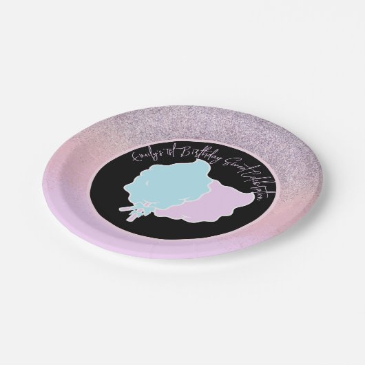 Assiettes En Carton Parties scintillant Coton Bonbons Anniversaire Fêt (Angle)