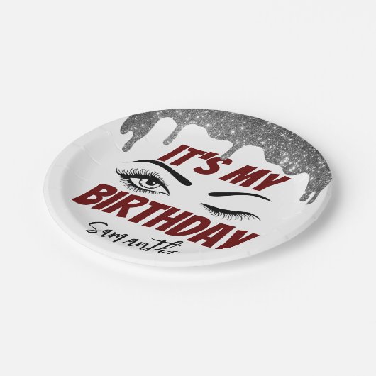 Assiettes En Carton Parties scintillant Cute Anniversaire 18e | 21e | (Angle)