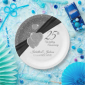 Assiettes En Carton Parties scintillant d'argent 25e anniversaire Mari (Fête)