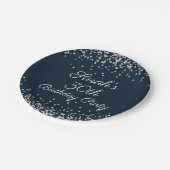 Assiettes En Carton Parties scintillant d'argent bleu marine 30e fête  (Angle)