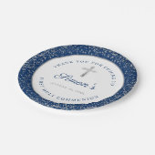 Assiettes En Carton Parties scintillant d'argent Marine Bleu Première  (Angle)
