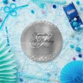 Assiettes En Carton Parties scintillant d'argent mousseux et Foil 30e (Fête)