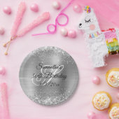 Assiettes En Carton Parties scintillant d'argent mousseux et Foil 30e (Fête)