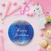 Assiettes En Carton Parties scintillant d'argent Royal Blue Foil Joyeu (Fête)