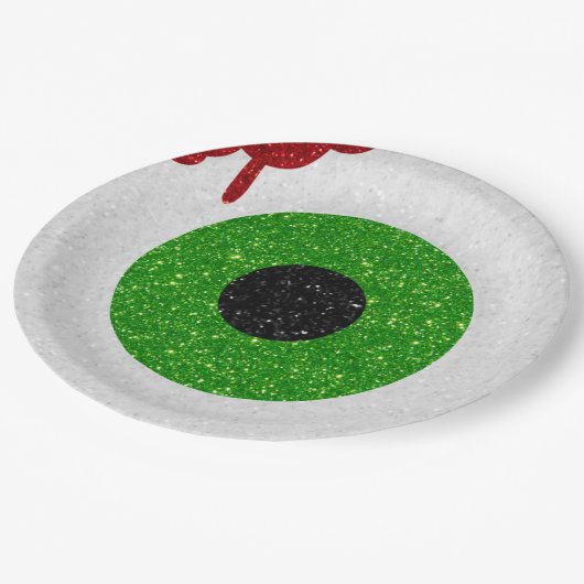 Assiettes En Carton Parties scintillant de Bloody Eyeball (Angle)