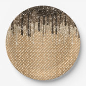 Assiettes En Carton Parties scintillant de cône de crème glacée au cho (Devant)