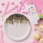 Assiettes En Carton Parties scintillant de crème glacée au chocolat go (Fête)