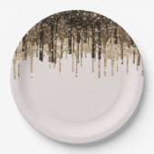 Assiettes En Carton Parties scintillant de crème glacée au chocolat go (Devant)