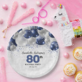 Assiettes En Carton Parties scintillant de la Marine Blue Silver Ballo (Fête)