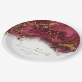 Assiettes En Carton Parties scintillant de marbre Mariage Bourgogne Go (Angle)