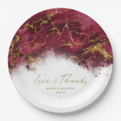 Assiettes En Carton Parties scintillant de marbre Mariage Bourgogne Go (Devant)