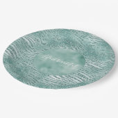 Assiettes En Carton Parties scintillant de menthe Glitzy Sparkle Zebra (Angle)