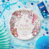 Assiettes En Carton Parties scintillant de neige de l'hiver onederland (Fête)