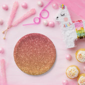 Assiettes En Carton Parties scintillant de pêche et d'or Ombre Anniver (Fête)