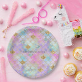Assiettes En Carton Parties scintillant d'eau rose violet Mermaid (Fête)
