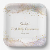 Assiettes En Carton parties scintillant d'éclaboussure d'aquarelle Pre (Recto)