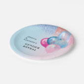 Assiettes En Carton Parties scintillant des ballons rose bleu révélate (Angle)