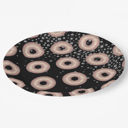 Assiettes En Carton Parties scintillant Donut Confetti Motif (Angle)