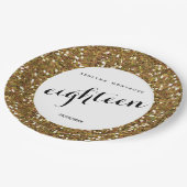 Assiettes En Carton Parties scintillant d'or 18e anniversaire (Angle)