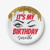 Assiettes En Carton Parties scintillant d'or 18e anniversaire | 21e |  (Devant)