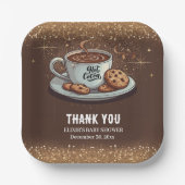 Assiettes En Carton Parties scintillant d'or Baby shower d'hiver Choco (Recto)