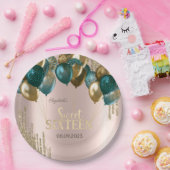 Assiettes En Carton Parties scintillant d'or Ballons Rose Gold Sweet 1 (Fête)