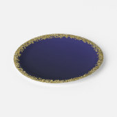 Assiettes En Carton Parties scintillant d'or bleu marine glam Sparkle (Angle)