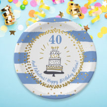 Parties scintillant d'or Bleu Stripe N'importe que