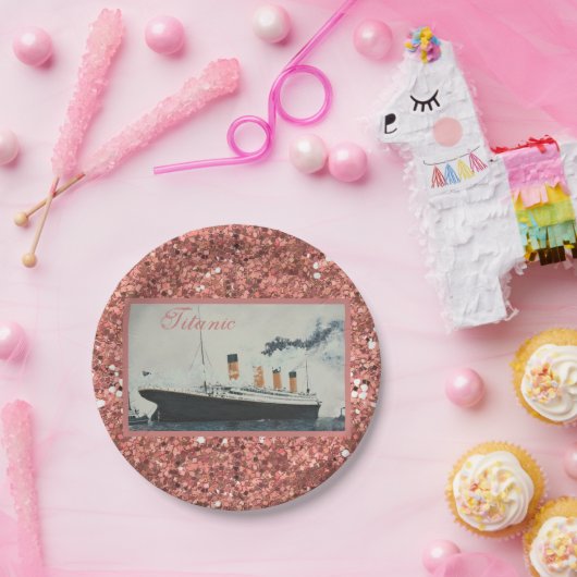 Assiettes En Carton Parties scintillant d'or des Roses Titanic Glam (Fête)