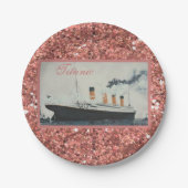 Assiettes En Carton Parties scintillant d'or des Roses Titanic Glam (Devant)