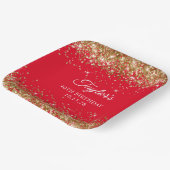 Assiettes En Carton Parties scintillant d'or et 40e anniversaire rouge (Angulaire)