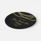 Assiettes En Carton Parties scintillant d'or Faux Soirée du Nouvel An (Angle)