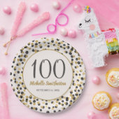 Assiettes En Carton Parties scintillant d'or noir Confetti 100e annive (Fête)