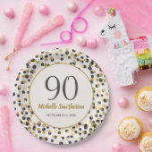 Assiettes En Carton Parties scintillant d'or noir Confetti 90e anniver (Fête)