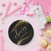 Assiettes En Carton Parties scintillant d'or noir fête d'anniversaire (Fête)