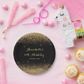 Assiettes En Carton Parties scintillant d'or noir moderne étincelle n' (Fête)