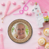 Assiettes En Carton Parties scintillant d'or photo Anniversaire (Fête)