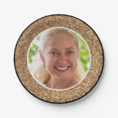 Assiettes En Carton Parties scintillant d'or photo Anniversaire (Devant)