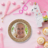 Assiettes En Carton Parties scintillant d'or photo Anniversaire (Fête)