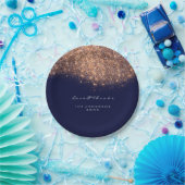 Assiettes En Carton Parties scintillant d'or rose Anniversaire Blue Na (Fête)