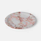 Assiettes En Carton Parties scintillant d'or Rose en marbre moderne (Angle)