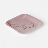Assiettes En Carton Parties scintillant d'or rose Encre d'alcool 21e f (Angulaire)