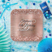 Assiettes En Carton Parties scintillant d'or rose et Foil 30e annivers (Fête)