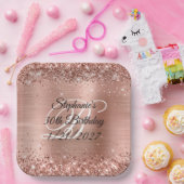 Assiettes En Carton Parties scintillant d'or rose et Foil 30e annivers (Fête)