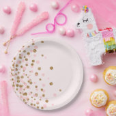 Assiettes En Carton Parties scintillant d'or rose mignonne moderne fêt (Fête)
