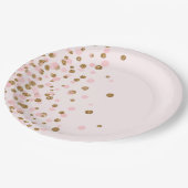 Assiettes En Carton Parties scintillant d'or rose mignonne moderne fêt (Angle)